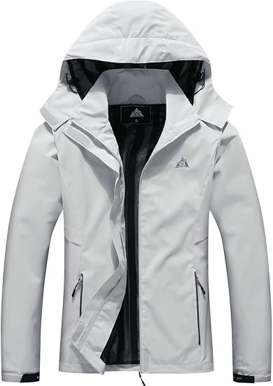 MOERDENG Women’s Waterproof Rain Jacket – Lightweight Hooded Windbreaker